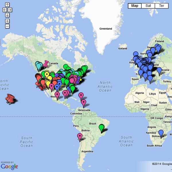DMR-MARC DMR Repeater Map 14-Aug-2014