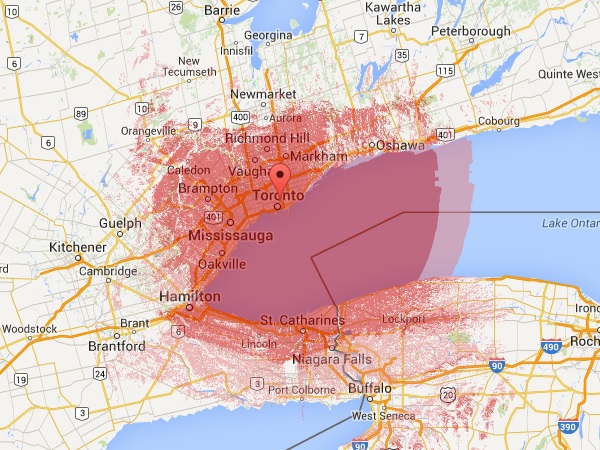 VA3XPR Coverage Map ham radio amateur DMR mobile online UHF Toronto Ontario Canada