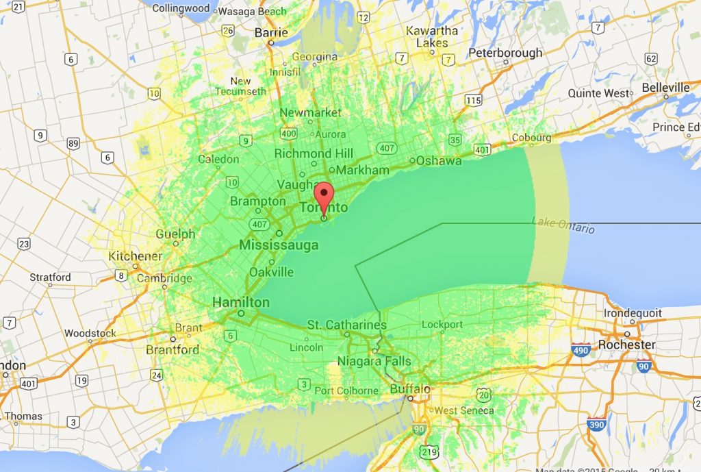 VA3XPR Coverage Area Toronto DMR ham radio repeater